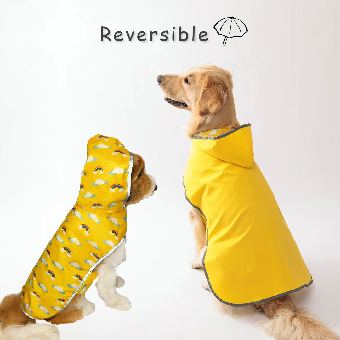 Double-Layer Yellow Raincoat With Two-Way Wear