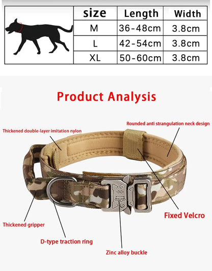 Tactical Dog Collar Metal Buckle Breathability