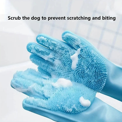 Gants de nettoyage et de toilettage pour animaux de compagnie pour le bain des chiens et des chats