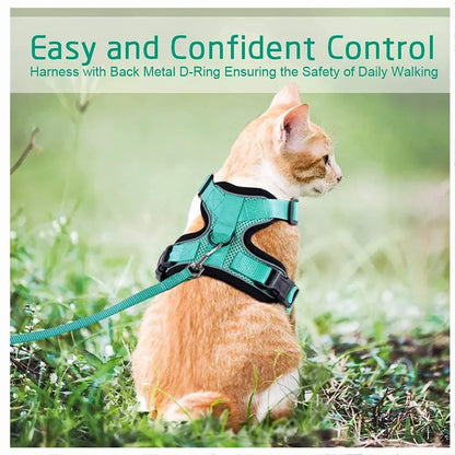 Cat Harness and Leash for Walking Breathable Reflective Strips Jacket