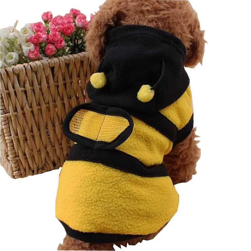 Bee Pet Cucciolo Cappotto Abbigliamento Outfit Pile