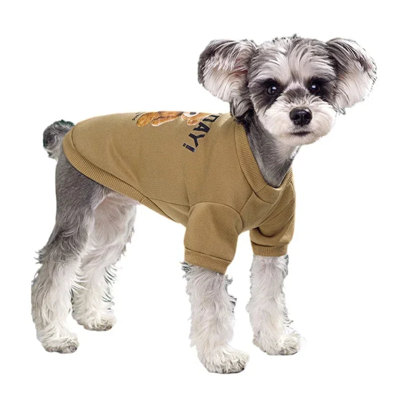 Dogs Cute Clothes Puppy Warm Pullover Sweatshirt Bear Pattern