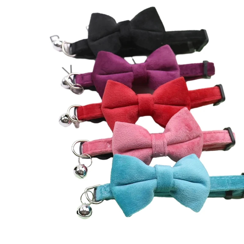 Velvet Bowknot Cat Collar