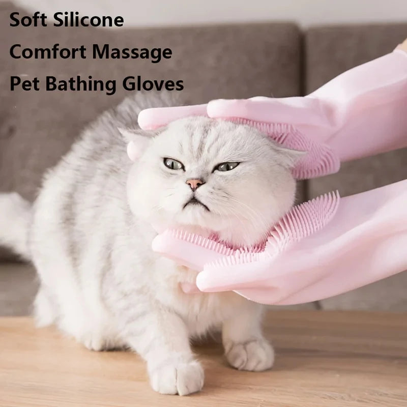 Gants de nettoyage et de toilettage pour animaux de compagnie pour le bain des chiens et des chats