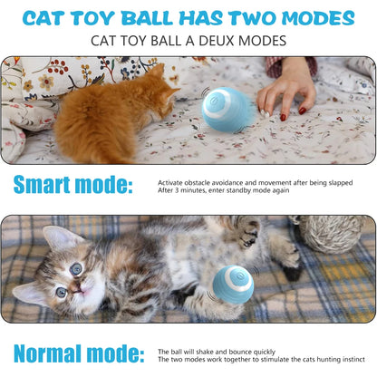 Balle interactive pour chat, jouet électrique intelligent à roulement automatique