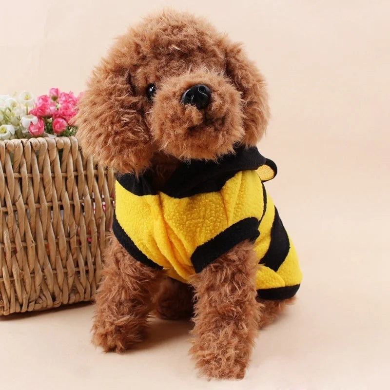 Bee Pet Cucciolo Cappotto Abbigliamento Outfit Pile