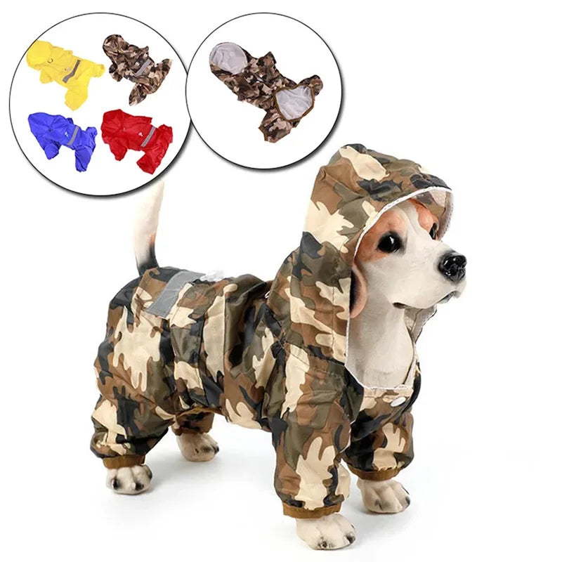 Pet Dog Raincoat Reflective Hooded Waterproof