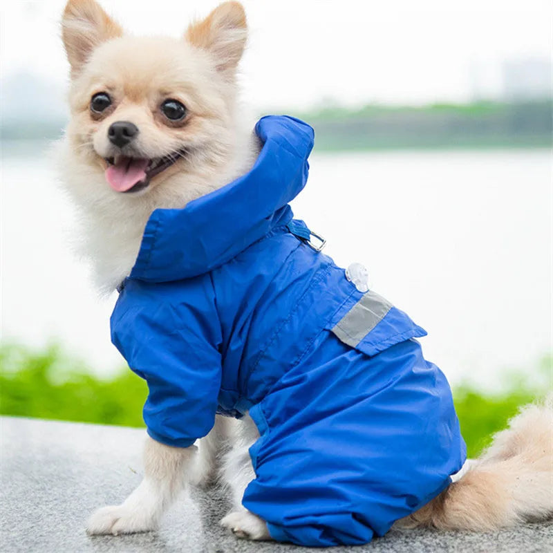 Pet Dog Raincoat Reflective Hooded Waterproof