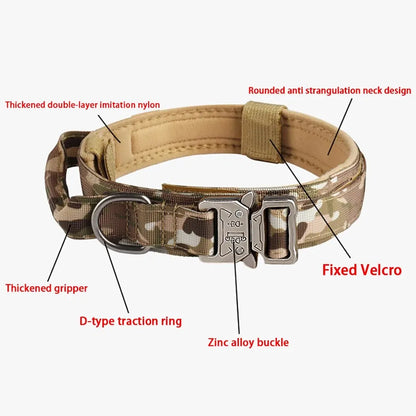 Tactical Dog Collar Metal Buckle Breathability