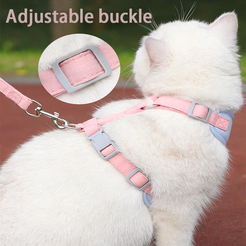 Cat Harness Leash Set Adjustable Multicolor