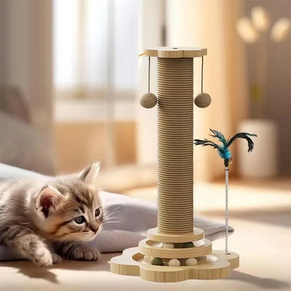 Pet Cat Toy Scratcher Stick Balls