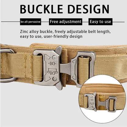 Tactical Dog Collar Metal Buckle Breathability